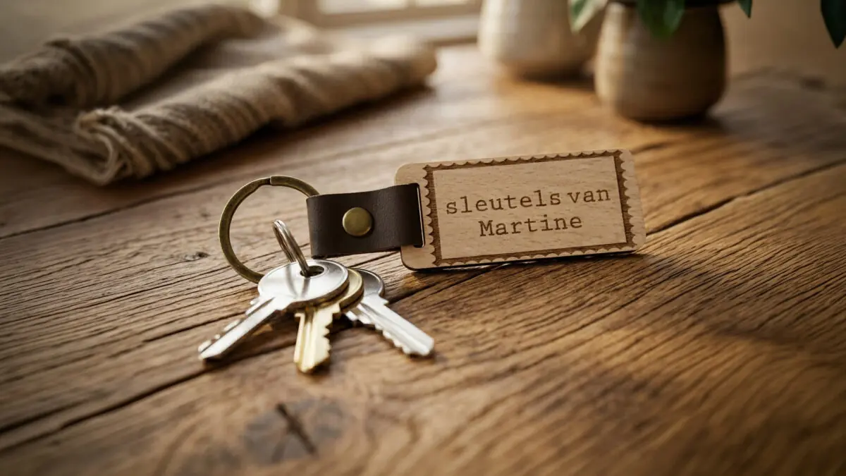 Stoere houten sleutelhanger met persoonlijke gravure. Perfect als cadeau of voor je eigen sleutelbos. Handgemaakt op de Veluwe door De Meesterbrander.