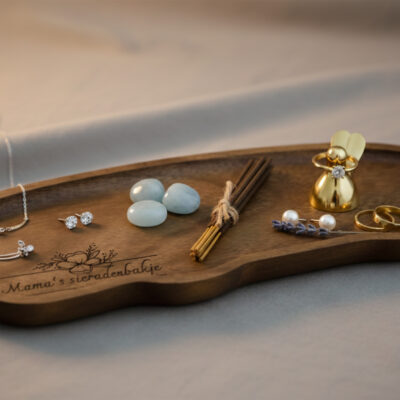 Houten schaaltje voor mama voor horloge en parfum, stijlvol opbergschaaltje voor dagelijkse spullen