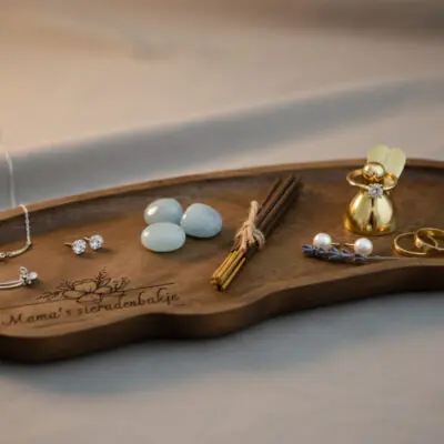 Houten schaaltje voor mama voor horloge en parfum, stijlvol opbergschaaltje voor dagelijkse spullen